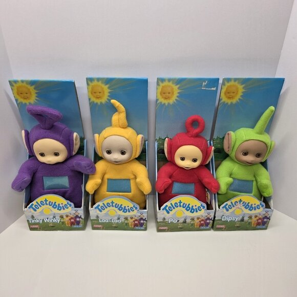 Vintage 1998 Teletubbies Plush Doll Set of 4 – Tinky Winky, Laa-Laa, Po & Dipsy - Picture 1 of 10
